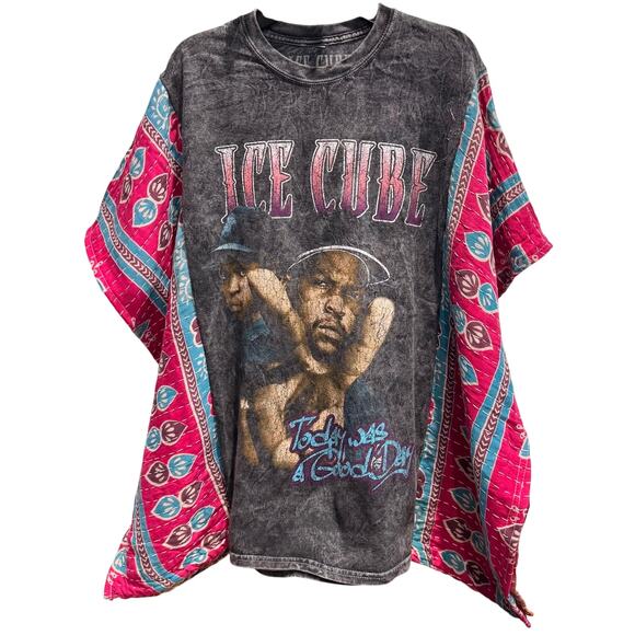 Ice Cube Kantha poncho One-Size fits S-3X - Picture 1 of 1